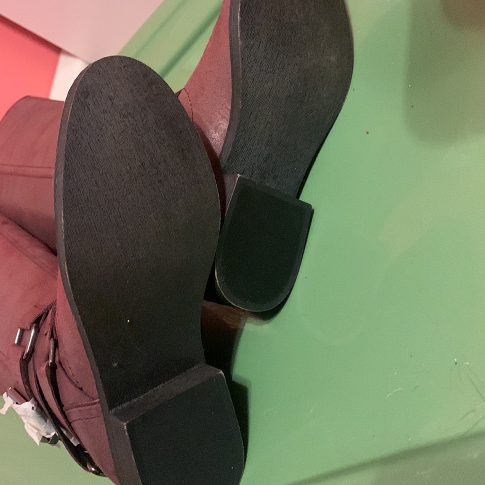 Brand new maroon black long high boots - Picture 7 of 7